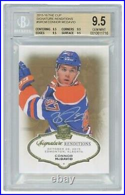 2015-16 The Cup CONNOR McDAVID Signature Renditions SP Rookie Autograph BGS 9.5