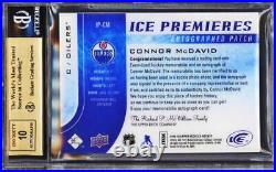 2015-16 UD Ice Premieres Connor McDavid 3-Color RPA 04/10 BGS 9.5 with 10 AUTO