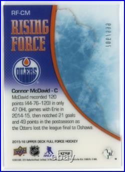 2015-16 Upper Deck Full Force #RFCM Connor McDavid Rising Force Rookie Card /999