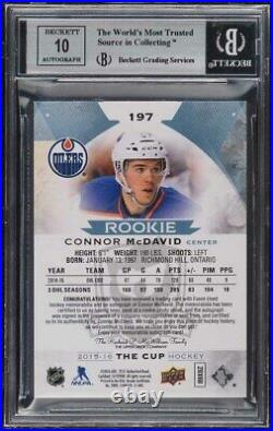2015 Upper Deck The Cup Connor McDavid ROOKIE RC PATCH AUTO 33/99 #197 BGS 9 MT