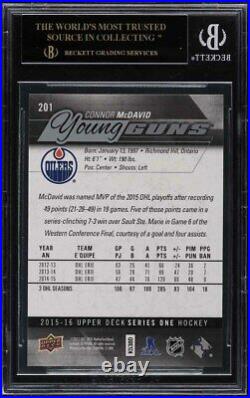 2015 Upper Deck Young Guns Connor McDavid ROOKIE RC #201 BGS 10 BLACK LABEL