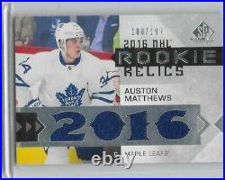 2016-17 UD SP Game Used hockey Auston Matthews Rookie Relics jersey /199 card