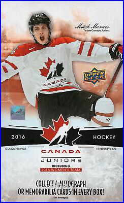 2016 Upper Deck Team Canada Juniors hockey cards hobby box