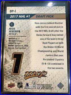2017-18 MVP Hockey, Nico Hischier # 1 Draft Pick Gold Redemption