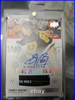 2019 20, Sidney Crosby, Ud Engrained Flexures Signature, 3 Color Stick. Auto