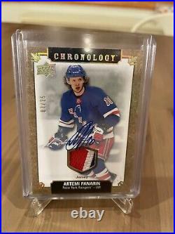 2019-20 UD Chronology Artemi Panarin 3 Clr Patch Auto /25 SP. NYR Gorgeous Card
