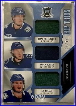 2019-20 UD The Cup Trios Jerseys Pettersson Boeser Miller /33