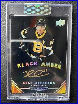 2019 Clear Cut Brad Marchand Black Amber On Card Auto