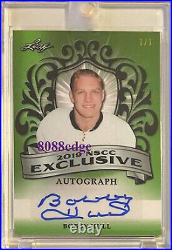 2019 LEAF NSCC EXCLUSIVE AUTO BOBBY HULL #1/1 AUTOGRAPH NHL HALL OF FAME/2x MVP