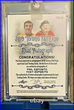 2019 Leaf Toronto Fall Expo Phil & Tony Esposito Dual Auto Autograph #1/1 Card