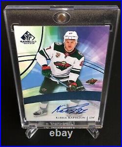 2020-21 Upper Deck SP Game Used Ice Hockey Kirill Kaprizov Autograph Card Rookie