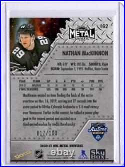 2020-21 Upper Deck Skybox Metal Universe, Nathan MacKinnon Red PMG 17/90
