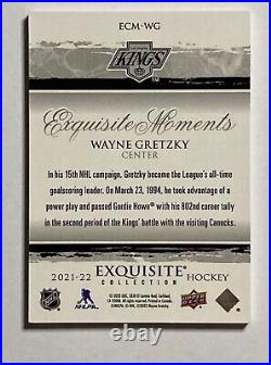 2021-22 UD Exquisite Collection Hockey Wayne Gretzky Exquisite Moments /399