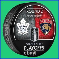 2023 NHL Stanley Cup Playoffs Fourteen (14) Puck Set Dueling Rnd 1-2 &conference