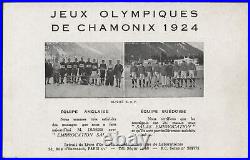 Advertising'First Ever Olympics Ice Hockey Champions 3 Card Set Chamonix'