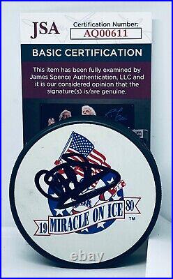Al Michaels Team USA signed 1980 Miracle On Ice Puck autographed #2 JSA
