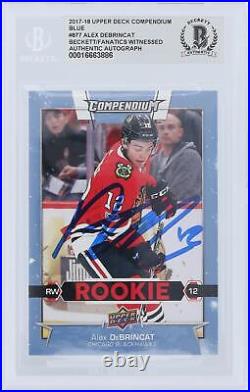Autographed Alex DeBrincat Blackhawks Hockey Slabbed Rookie Card Item#13377431