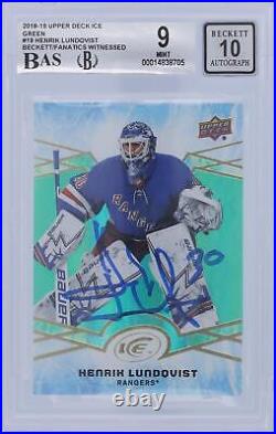 Autographed Henrik Lundqvist New York Rangers Hockey Slabbed Card