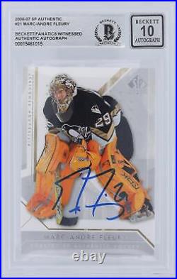 Autographed Marc-Andre Fleury Penguins Hockey Slabbed Card