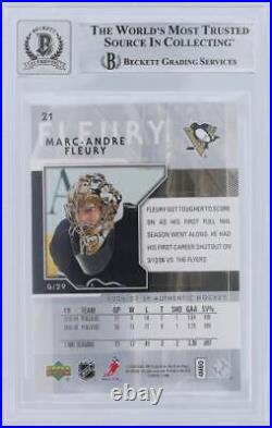 Autographed Marc-Andre Fleury Penguins Hockey Slabbed Card