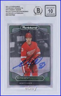 Autographed Moritz Seider Red Wings Hockey Slabbed Rookie Card