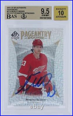 Autographed Moritz Seider Red Wings Hockey Slabbed Rookie Card Item#13410793 COA