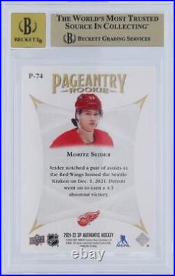 Autographed Moritz Seider Red Wings Hockey Slabbed Rookie Card Item#13410793 COA