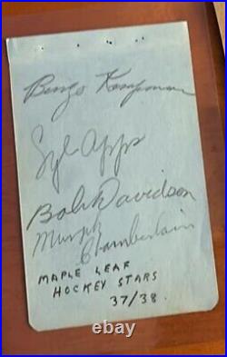 Bingo Kampman Syl Apps Bob Daivdson Murph Chamberlain Autograph Page