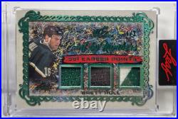 Brett Hull 2021-22 Leaf Art of Hockey Paint By Emerald GU Jersey Patch #'d 3/3