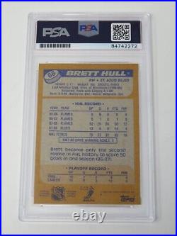 Brett Hull BLUES HOF Signed Autograph 1988 Topps Rookie Card # 66 PSA 10 Auto