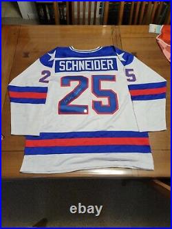 Buzz Schneider Signed XL Custom Jersey Team USA Miracle On Ice Gold Medal Coa