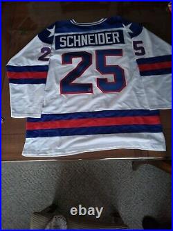 Buzz Schneider Signed XL Custom Jersey Team USA Miracle On Ice Gold Medal Coa