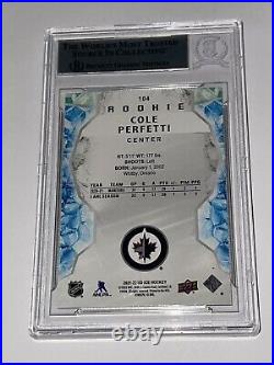 Cole Perfetti Signed Upper Deck UD Ice Gold Card IP Slabbed Beckett BAS Jets a