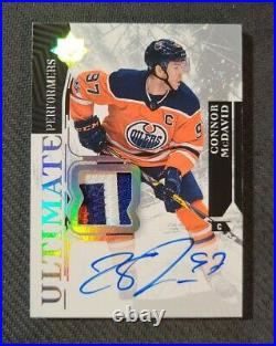 Connor McDavid 2017-18 Ultimate Collection Performers 5/5 Patch On-Card Auto