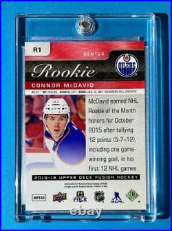 Connor McDavid ROOKIE CARD 2015-16 UPPER DECK FUSION HOT INVESTMENT RC Mint
