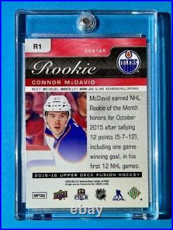 Connor McDavid ROOKIE CARD 2015-16 UPPER DECK FUSION HOT INVESTMENT RC Mint