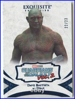 Dave Bautista As Drax 2021 UD Marvel Black Diamond Exquisite #16 Blue /23