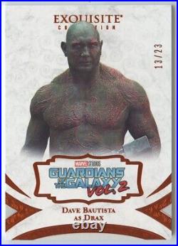 Dave Bautista As Drax 2021 UD Marvel Black Diamond Exquisite #16 Orange /23