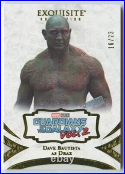 Dave Bautista As Drax 2021 UD Marvel Black Diamond Exquisite #16 Yellow /23