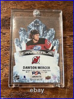 Dawson Mercer IP Signed UD Ice Crystals Gold Card PSA DNA Autographed Devils