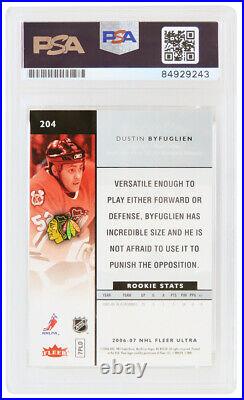 Dustin Byfuglien Signed Blackhawks 2006-07 Fleer Ultra RC Card #204 -PSA Slabbed