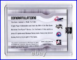 GEORGES VEZINA ITG Between The Pipes Memorabilia Card MADE TO ORDER 1/1