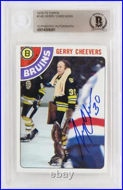 Gerry Cheevers Autographed Bruins 1978 Topps Hockey Card #140 -(Beckett)