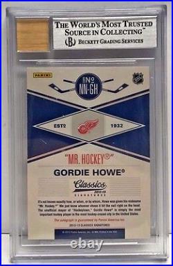 Gordie Howe 2012-13 Panini Classics Notable Nickname Mr Hockey Auto /50 BGS 9/10