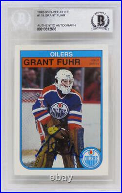 Grant Fuhr Autographed Oilers 92-93 O-Pee-Chee Hockey Card #19 (Beckett)