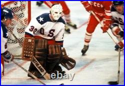 Jim Craig 1980 Gold Signed 5x7 Card /Team USA Men's Hockey 12x15 Framed / PSA