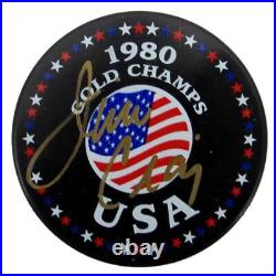 Jim Craig Signed/Auto Hockey Puck 1980 Gold Champs Miracle on Ice JSA 186357
