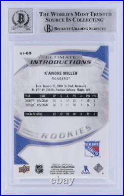K'Andre Miller New York Rangers Signed 2020-21 Upper Deck