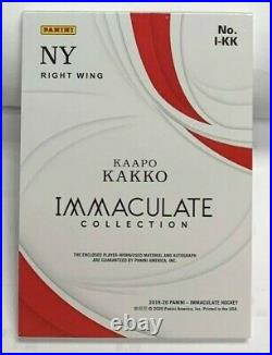 Kaapo Kakko 2019-20 Panini Immaculate Collection RPA 2 color Patch RC Auto #d/99