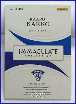 Kaapo Kakko 2019 Panini Immaculate Collection PLATINUM Dual Logo Patch RC #d 2/5